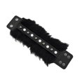 thumbnail image 5 of Black Faux Leather Fur and Rhinestone Wristband Bracelet, 5 of 5