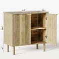 thumbnail image 7 of Sideboard Buffet Cabinet with Storage Modern Fluted Credenza with Doors and Adjustable Shelves Wood Coffee Bar for Dining Room Living Room Kitchen Entryway, 7 of 7