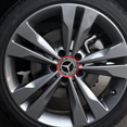 thumbnail image 4 of Juego de 4 insignias centrales de rueda Mercedes Benz, tapacubos cromados, vendedor estadounidense, 75 mm (rojo), 4 of 5