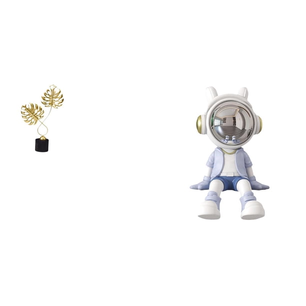 Estatua de hoja,Estatua de hoja para decoración del hogar,manualidades y obras de arte.,Figura de escritorio,Estante con estatua de astronauta para decoración de oficina y hogar,Figura
