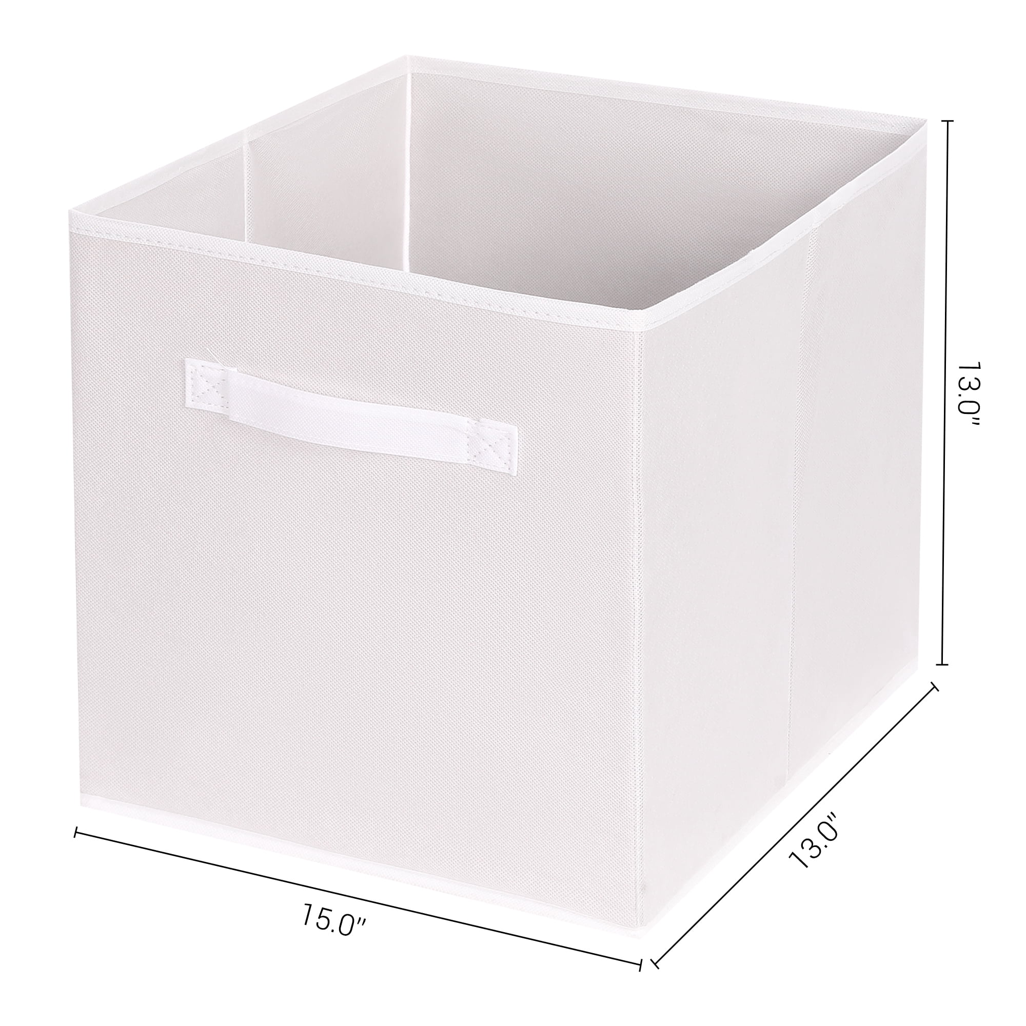 Unique Bargains Fabric Storage Cube Storage Bin White 15*13*13in