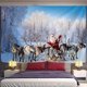 thumbnail image 1 of Tapiz de muñeco de nieve de Navidad colgante de pared Papá Noel regalos bohemios Hippie ambiente festivo decoración del hogar, 1 of 4
