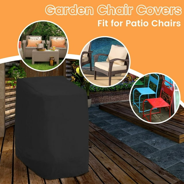 Garden Chairs Protective Sheet For 6 Chairs Stackable Chair Protective Sheet 210D Material Protective Sheet For Garden Furniture Protective Against Water And Cold Cat Furniture Protector for Sofas