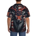 thumbnail image 3 of Gukieu Modern USA Deer Head Print Men's Short-sleeved Shirts, Button-down Pocket Shirts, T-shirts, Beach Vacation Travel Summer Clothing-Small, 3 of 5