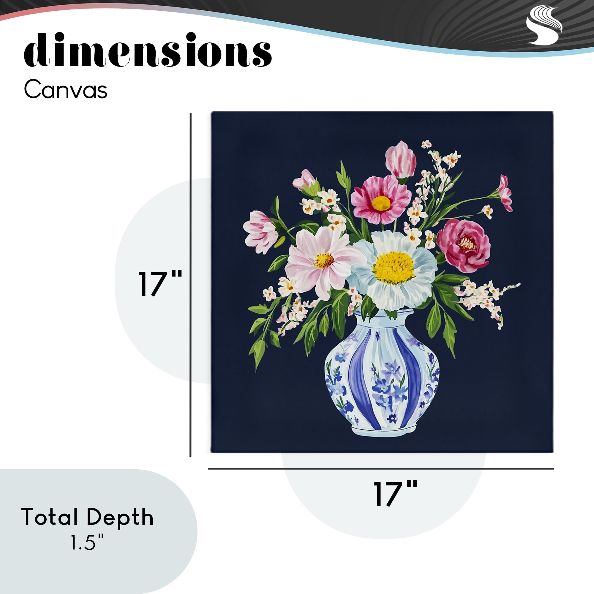 Spring Chinoiserie Vase Canvas Wall Art, design by Yen