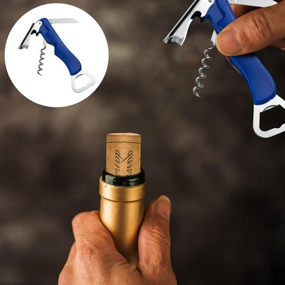 3-in-1 Stainless Steel Wine Beer Bottle Opener with Corkscrew & Foil Cutter - Ergonomic Multi-Tool for Home, Parties, Travel - Durable Compact Bar Accessory Gift for Enthusiasts