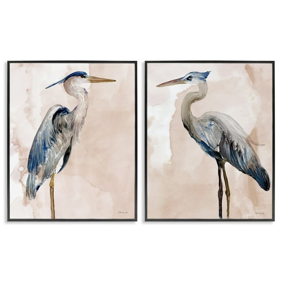 Stupell Industries Beautiful Heron Birds Standing Watercolor Painting , 16 x 20, Design by Stellar Design Studio