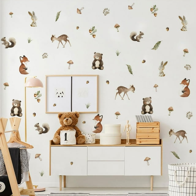 Adhesivos de pared Ladinimo Woodland Animal Nursery