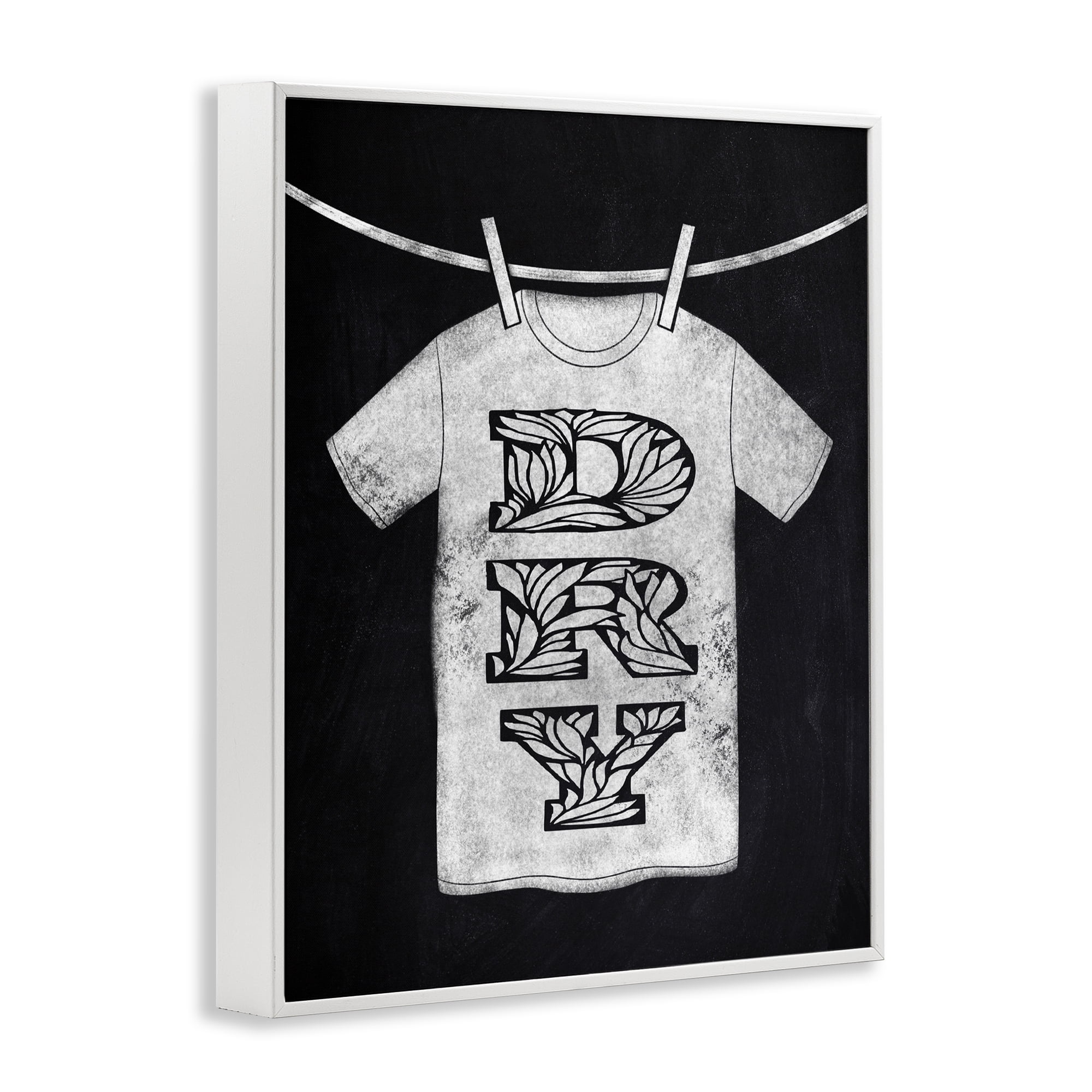 Laundry Dry Ornate Letters White Framed Giclee Art, design by Marcus Prime