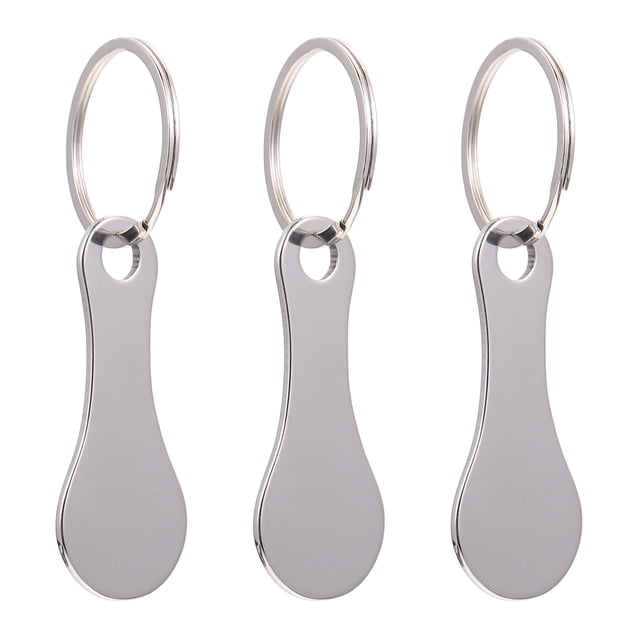 TABLZONE 3Pcs Plated Silver Shopping Trolley Token Key Holder with Convenient Operation and Installation