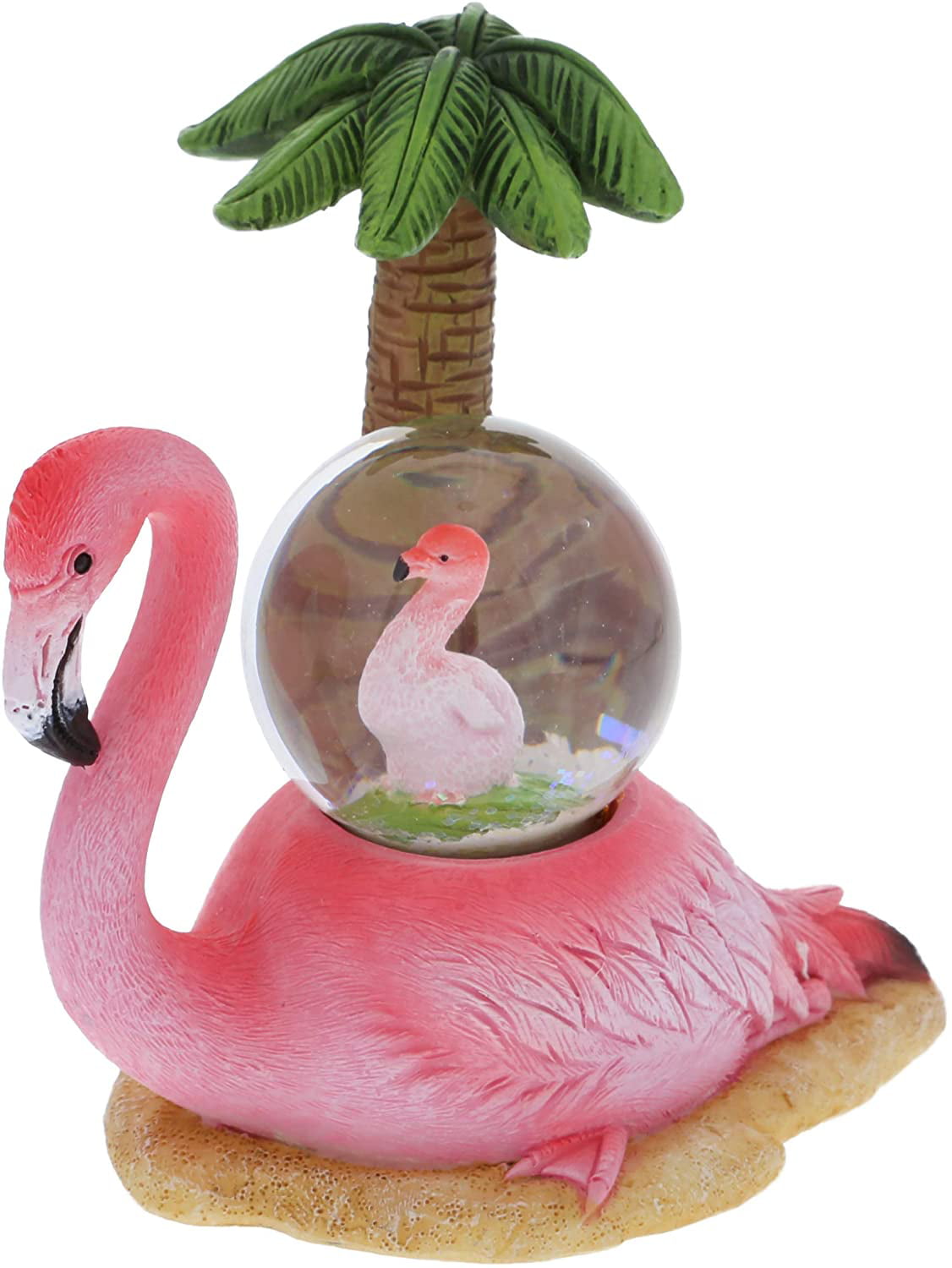 Flamingo Decoration Flamingo Globe with Preserved Flower Remote LED Lights