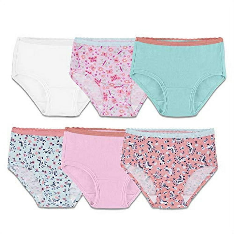 Fruit of the Loom Toddler Girl Brief Underwear, 6 Pack, Sizes 2T-5T