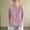#069-Pink, variant on Ounisa Linen Tops for Women 3/4 Sleeve Crew Neck Cotton Shirts Casual Jacquard Boho Blouse