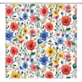 thumbnail image 2 of Colorful Boho Floral Shower Curtain - Bright Rustic Spring Plant Farmhouse Herbs Botanical Design, Waterproof Fabric, Includes Hooks, Perfect for Adding a Vibrant and Natural Touch to Your Bathroom De, 2 of 3