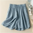 thumbnail image 2 of aidice Cotton Linen Shorts for Women Summer Loose Casual Lightweight Wide Leg Shorts with Pockets, 2 of 3