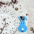 Wovilon Flatware Sets Set Of 4 Bunny Flatware Holders Easter Bunny