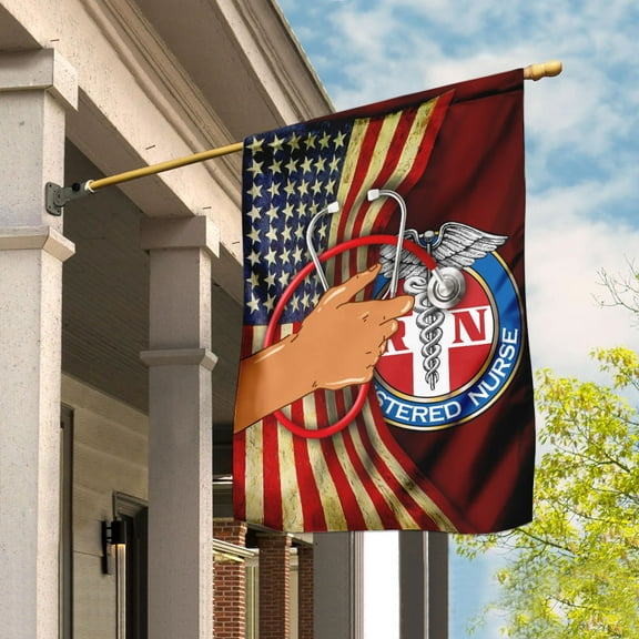 Flagwix American Flag Registered Nurse Flag Polyester Double-sided Printed House Flag