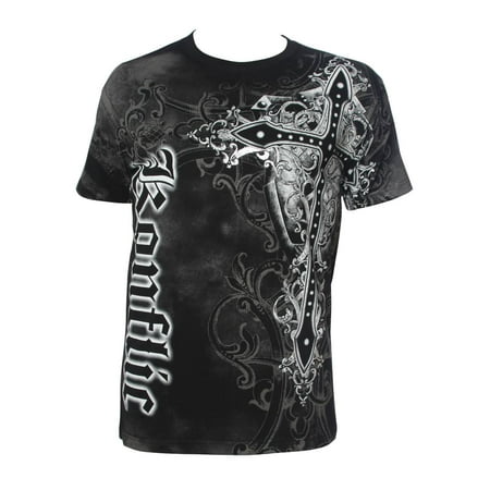 - Konflic NWT Men's Giant Cross Graphic Designer MMA Muscle T-shirt