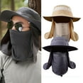 thumbnail image 3 of Men Summer Outdoor Hiking Fishing Hat Sun UV Protection Neck Face Flap Cap Hats Wide Brim Bucket Sun Caps Breathable, 3 of 3