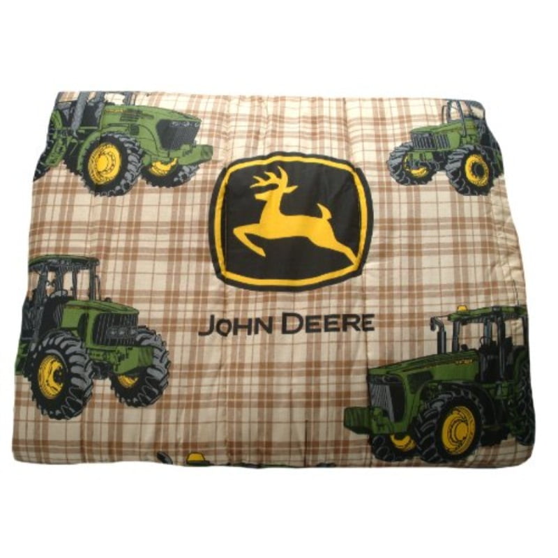 John Deere Bedding Traditional Tractor and Plaid Collection Comforter, Full Size