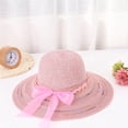 thumbnail image 2 of Sun Hats for Women Summer Beach Wide Brim Upf 50+ Panama Fedora Foldable Packable Hat Floppy Straw Hat, 2 of 4