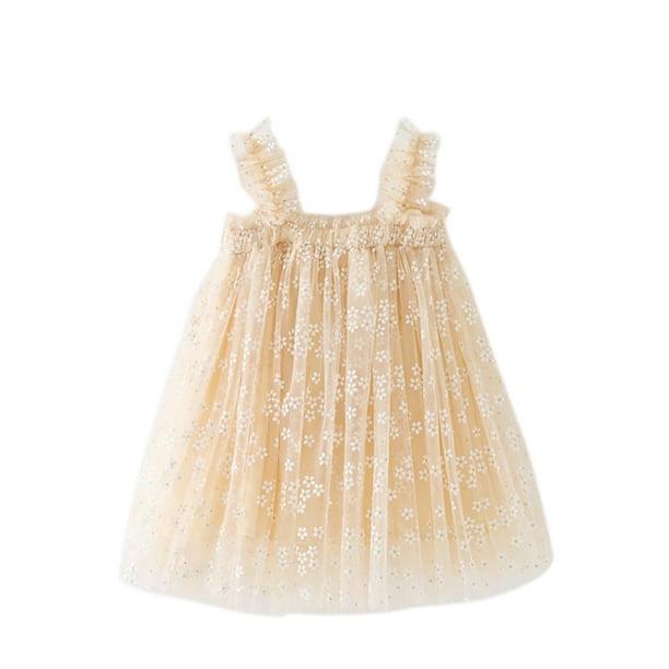 Odeerbi Niñas Verano Floral Tul Tutu Vestido Tank Vestido Cake Puffy Vestido Sin Mangas Tirante Malla Vestido de Sol