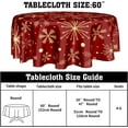 thumbnail image 2 of Red Christmas Tablecloth Round 60 Inch Gold Snowflake Xmas Washable Wrinkle Stain-Resistant Polyester Table Cloth Farmhouse Rustic Indoor Winter Decorations for Home Kitchen Dinning Party Holiday, 2 of 6