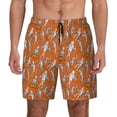 thumbnail image 2 of Picia Halloween Mummy pattern Mens Swim Trunks with Compression Liner Stretch Beach Shorts Quick Dry with Zipper Pockets No-Chafing Board Shorts-Small, 2 of 9