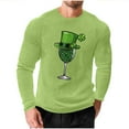 thumbnail image 3 of VBTAPA Men's St Patrick's Day T-Shirt Shamrock Clover Print Long Sleeve Waffle Shirts Funny Irish Green Lucky Charms Graphic Tees Green M, 3 of 6