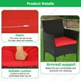 thumbnail image 5 of PayLessHere 3 Pieces Wicker Outdoor Furniture Rattan Patio with 2 Outdoor Chairs,Red, 5 of 7