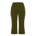 thumbnail image 4 of Flared Capri Leggings for Women High Waisted Bootcut Yoga Pants Casual Travel Belly Control Workout Cropped Leggings, 4 of 4