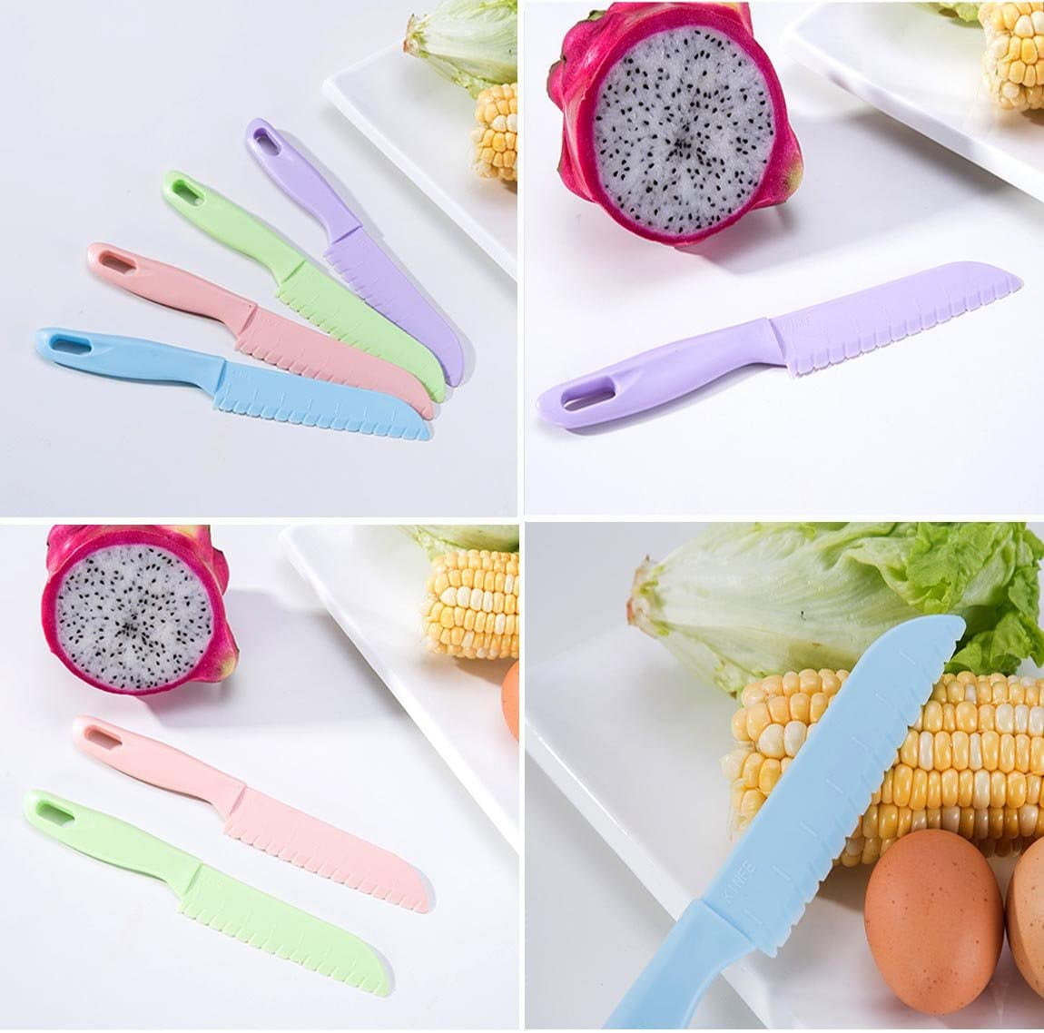 AILUROPODA Nylon Knife | 2 PCS Nylon Knife for Nonstick Pans | Nylon Knife  Set for Cutting Fruits, Veggies and Bread Black