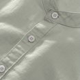 thumbnail image 5 of Mens Shirts Summer Clearance Men's Baggy Cotton Linen Solid Short Sleeve Button Retro T Shirts Tops Blouse, 5 of 9