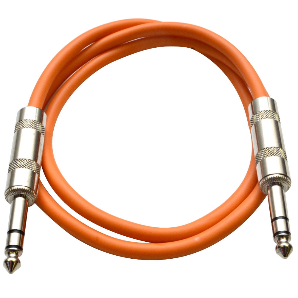 Seismic Audio SATRX-3 ¼” Balance TRS Male to Male Electric Patch Power Amplifier Cord / Audio Instrument Cables, Oxygen Free Copper Conductor, Essential Interconnect, 3 Ft, 6 Pack, Multi-Color