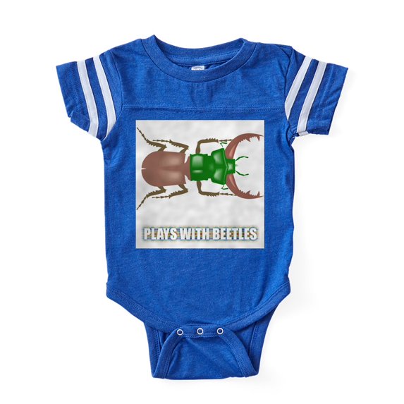 CafePress - Plays With Beetles 2 - Cute Infant Baby Football Bodysuit