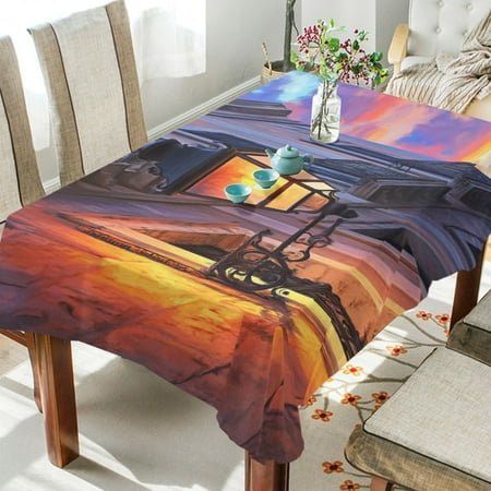 

YAZAOO Square Tablecloth Sunset Scene Pattern Tableclothes