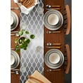 thumbnail image 2 of Black Ombre Stripe Table Runner 48 Inches, Modern Abstract Art Gradient Striped Bed Runner Dresser Scarves Tabletop for Indoor Outdoor Parties/Ceremony/Banquet, 13" x 48", 2 of 8