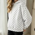 thumbnail image 2 of ITSAME Girls Hooded Sweatshirt (3-16) Polka Dot Print Loose Fit Long Sleeve Fall Winter Fashion Versatile Hoodie Size 5T, 2 of 8