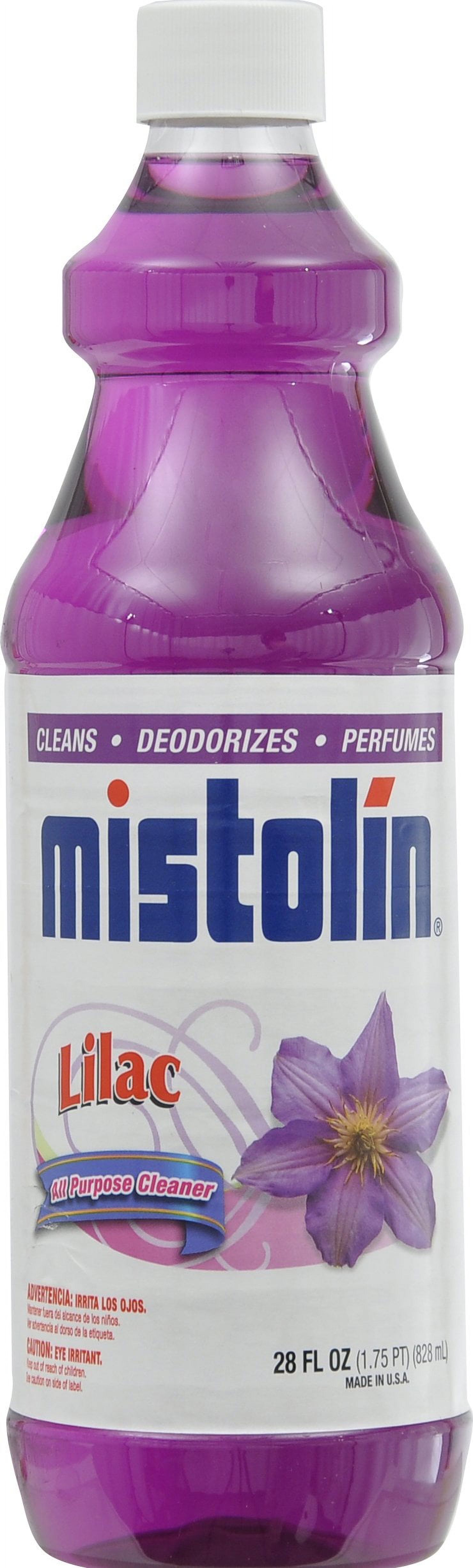 Mistolin Disinfectant, all-purpose cleaner, 28 oz bottle, lilac scent, best cleaner for bathrooms, floors and kitchens.