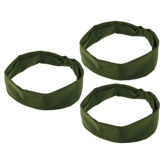 3 diademas deportivas para hombres y mujeres, bandas antideslizantes para el cabello, bandas para la cabeza para correr sudor para deportes de fitness, verde militar