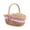 H, variant on Natural Wicker Basket with Double Handles & Washable Gingham Liner, Small Hand Woven Empty Basket for Easter Gifts, Picnics, Home Decor, Candy Fruit Storage