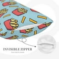 thumbnail image 2 of Plush Throw Pillow Covers, Cute Fries Blue A Pillow Cases with Invisible Zipper, Breathable Microfiber Pillow Cases Standard Size for Sleeping Bedroom Sofa Living Room 20x30, 2 of 5