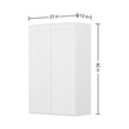 thumbnail image 6 of Furinno Shaker Wall Kitchen Cabinet 2-Door-3 Shelves, Ready to Assemble, 12 D x 27 W x 42 H, White, 6 of 7
