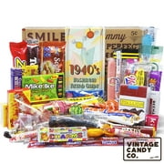 VINTAGE CANDY CO. 1940's RETRO CANDY GIFT BOX - 40s Nostalgia Candies - Throwback FORTIES Fun Gag Gift Basket - PERFECT '40s Candies For Adults, College Students, Men or Women, Kids, Teens