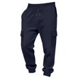 thumbnail image 5 of Men’s Heavyweight Cargo Sweatpants Elastic Waist Baggy Plaid Texture Jogger Trousers Fall Winter, 5 of 7