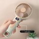 thumbnail image 5 of Ventilador portátil de mano y de escritorio con 120 niveles de velocidad, recargable por USB, pantalla LED, clip mosquetón, diseño compacto y ligero de plástico para viajes y uso al aire libre., 5 of 6