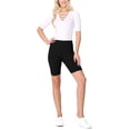 thumbnail image 5 of Women's Casual Solid Elastic High Waist Stretch Biker Shorts (Pack of 4), 5 of 5