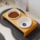 thumbnail image 4 of RAINBOW Tazón para gatos bambú cerámica tazón doble tazón de comida para gatos tazón de agua mesa para mascotas - 3214.55.8cm, blanco, 3 piezas esquí esquí Gafas de esquí, 4 of 5