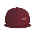 thumbnail image 3 of DouZhe Flat Brim Cap Snapback Hat, Basketball Ball Logo Prints Adjustable Red Adult Baseball Cap, 3 of 6