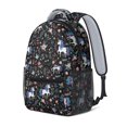 thumbnail image 2 of Unicorn and Floral Black Pattern Backpack for School, Cute School Bag with Adjustable Shoulder Straps and Padded Back, 15.3"x11"x6.7", 2 of 5